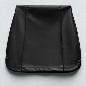Zara Black Leather Skirt